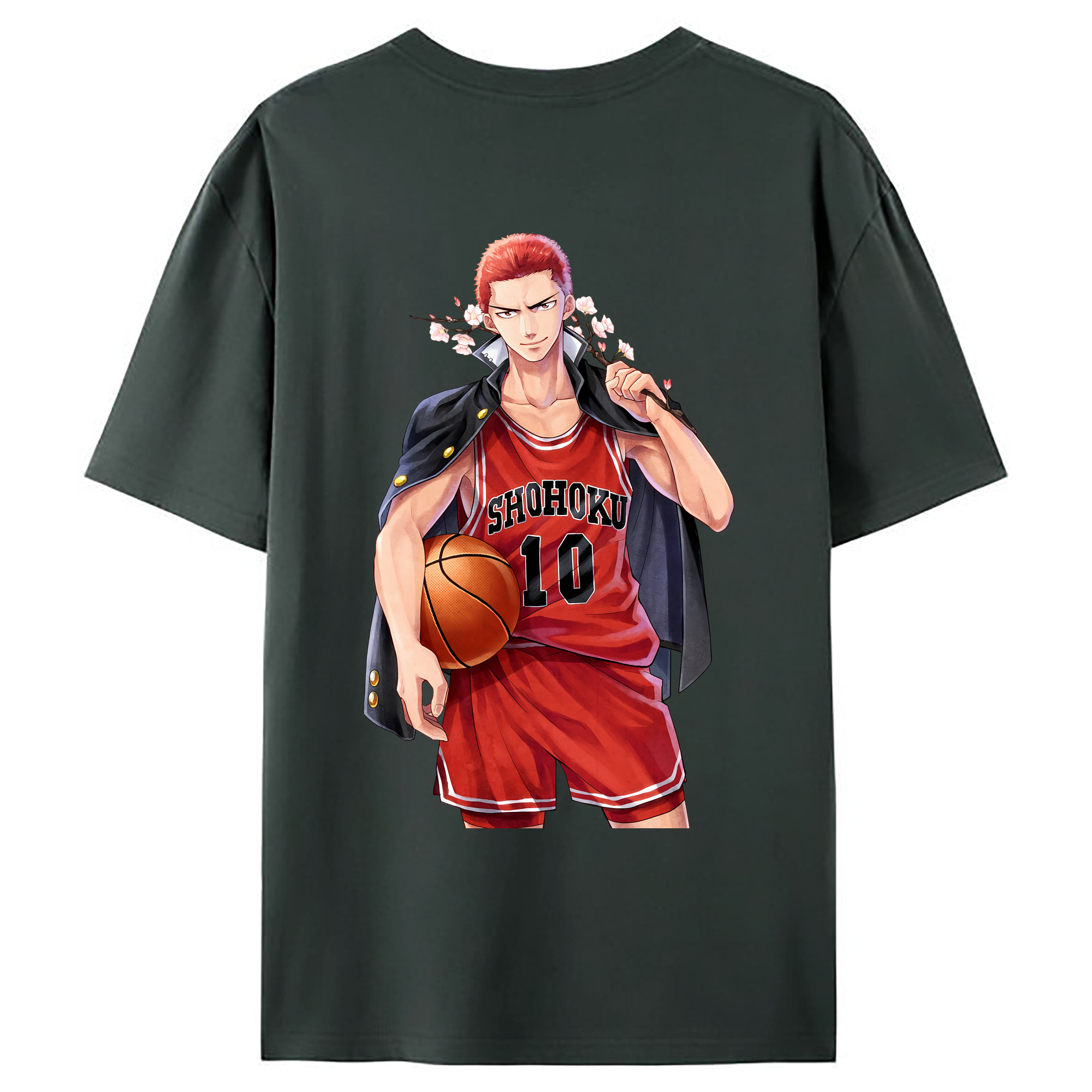 （画像用） SLAM DUNK／スラムダンク 綿100％ メンズ半袖Tシャツ（バックプリント） 通気性